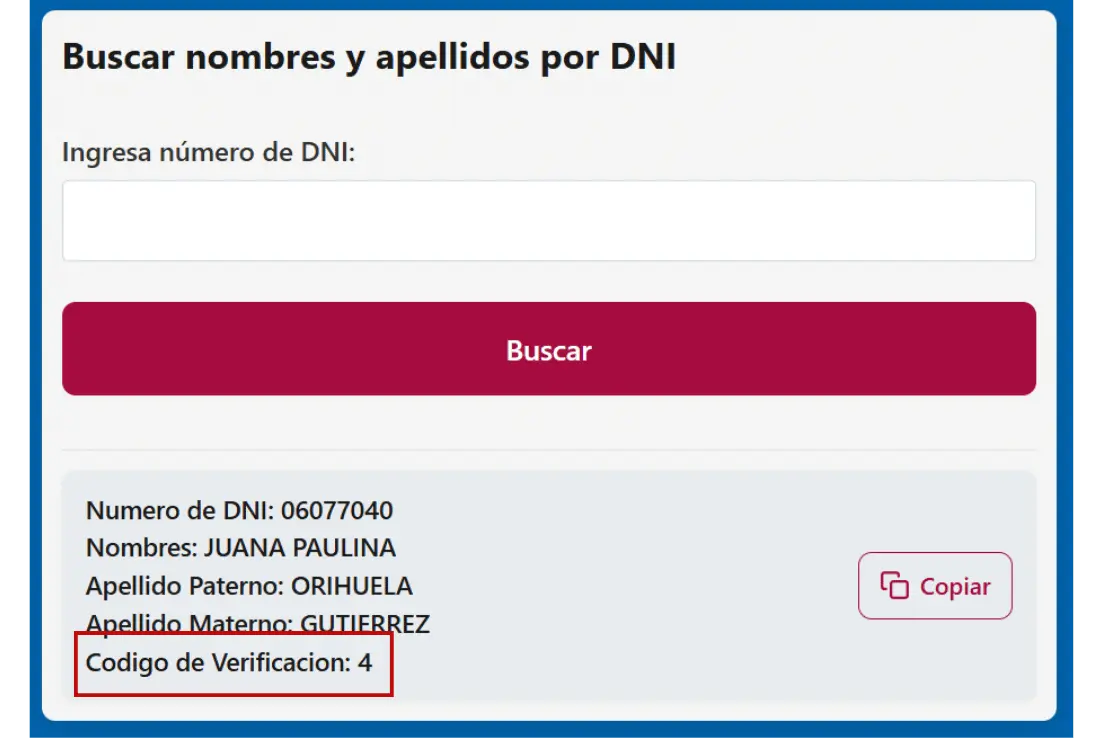 Dígito de verificación del DNI 1 Digito de verificacion DNI